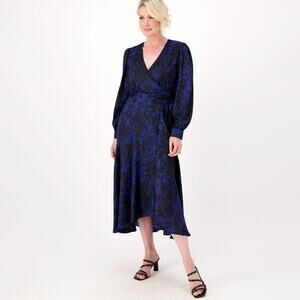 Susan Graver Occasions Jacquard Wrap Dress M Whimsigoth Party Holiday Dark Fairy